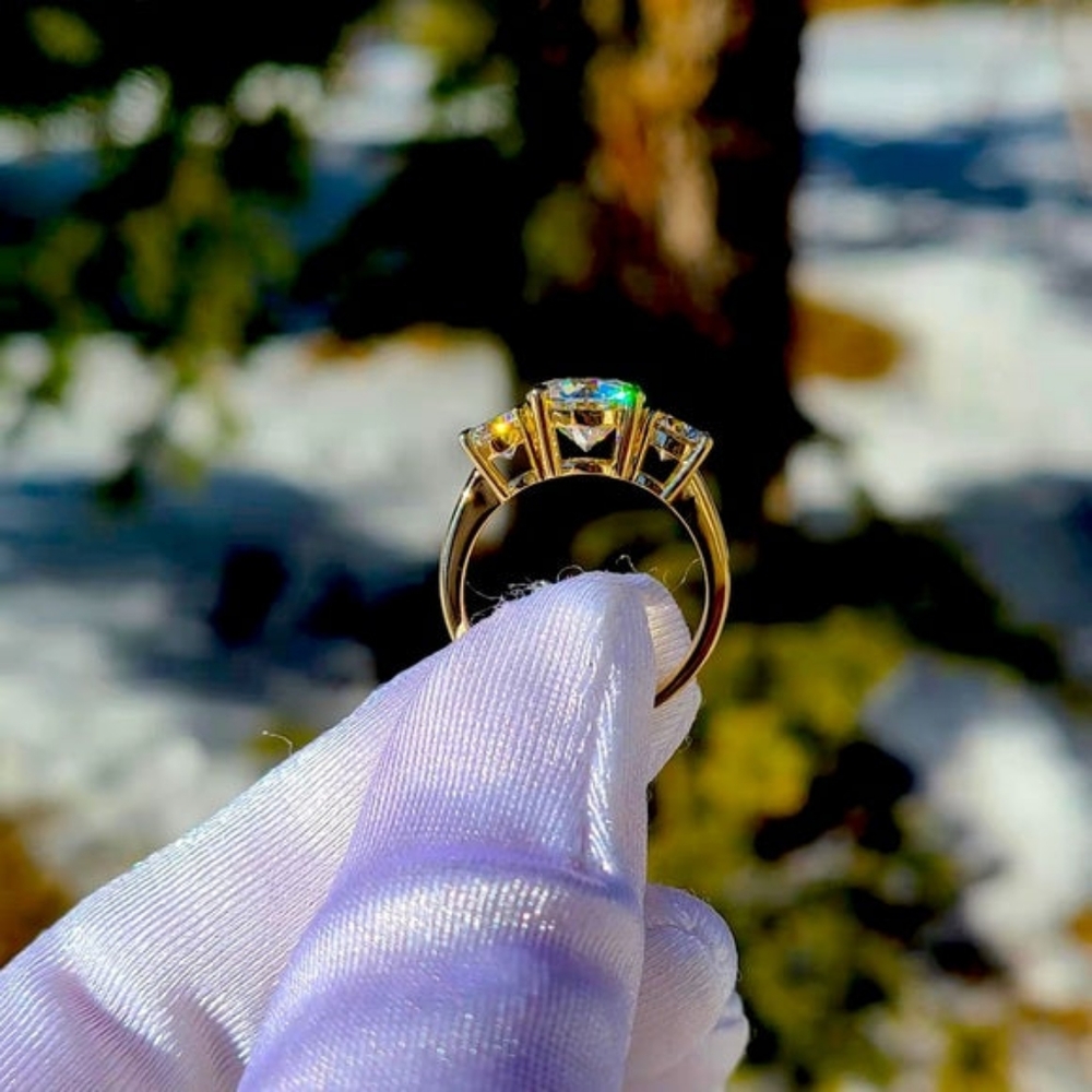 Solid 14k gold 3ct moissanite ring - Picture 15 of 15